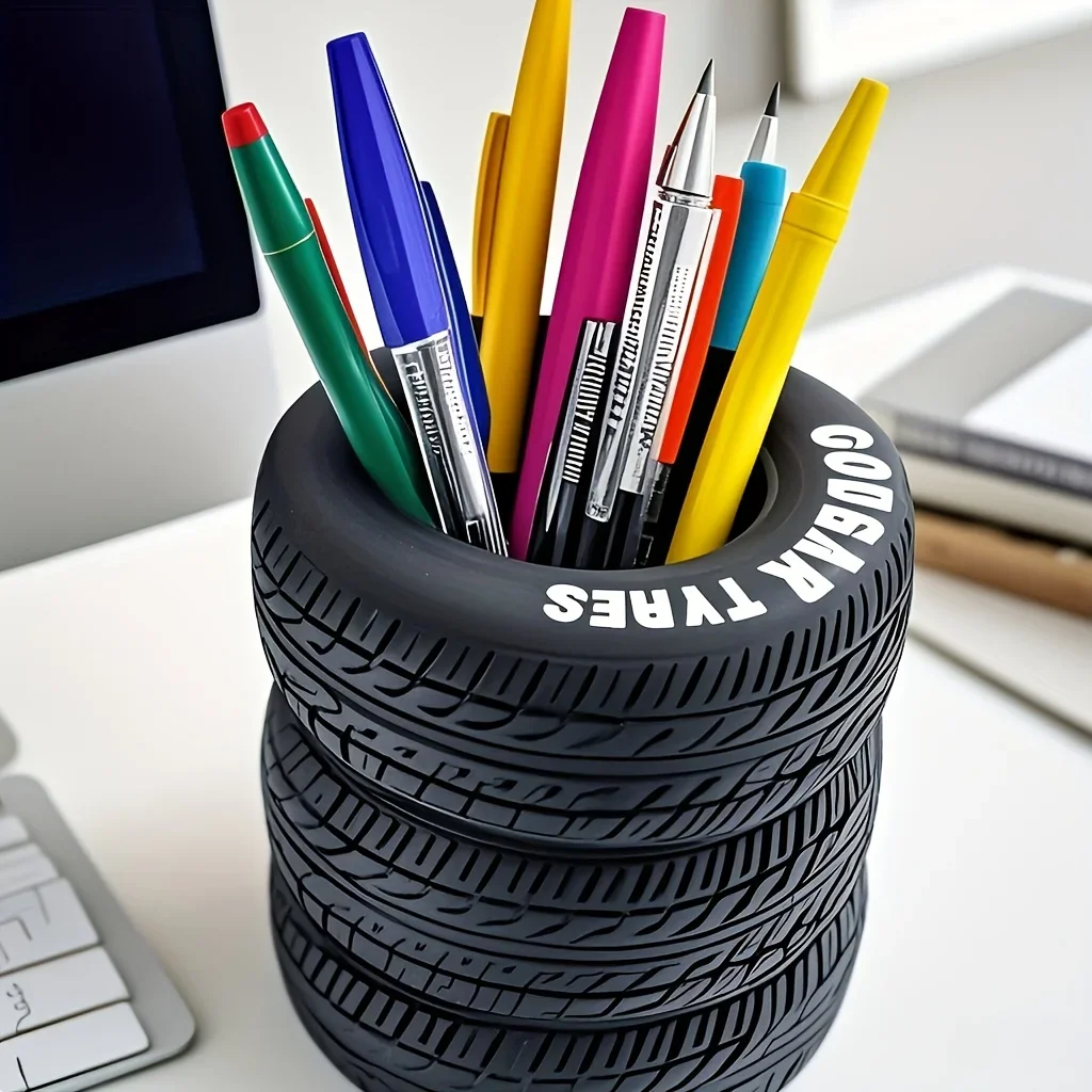 Organizador de escritorio con forma de neumático