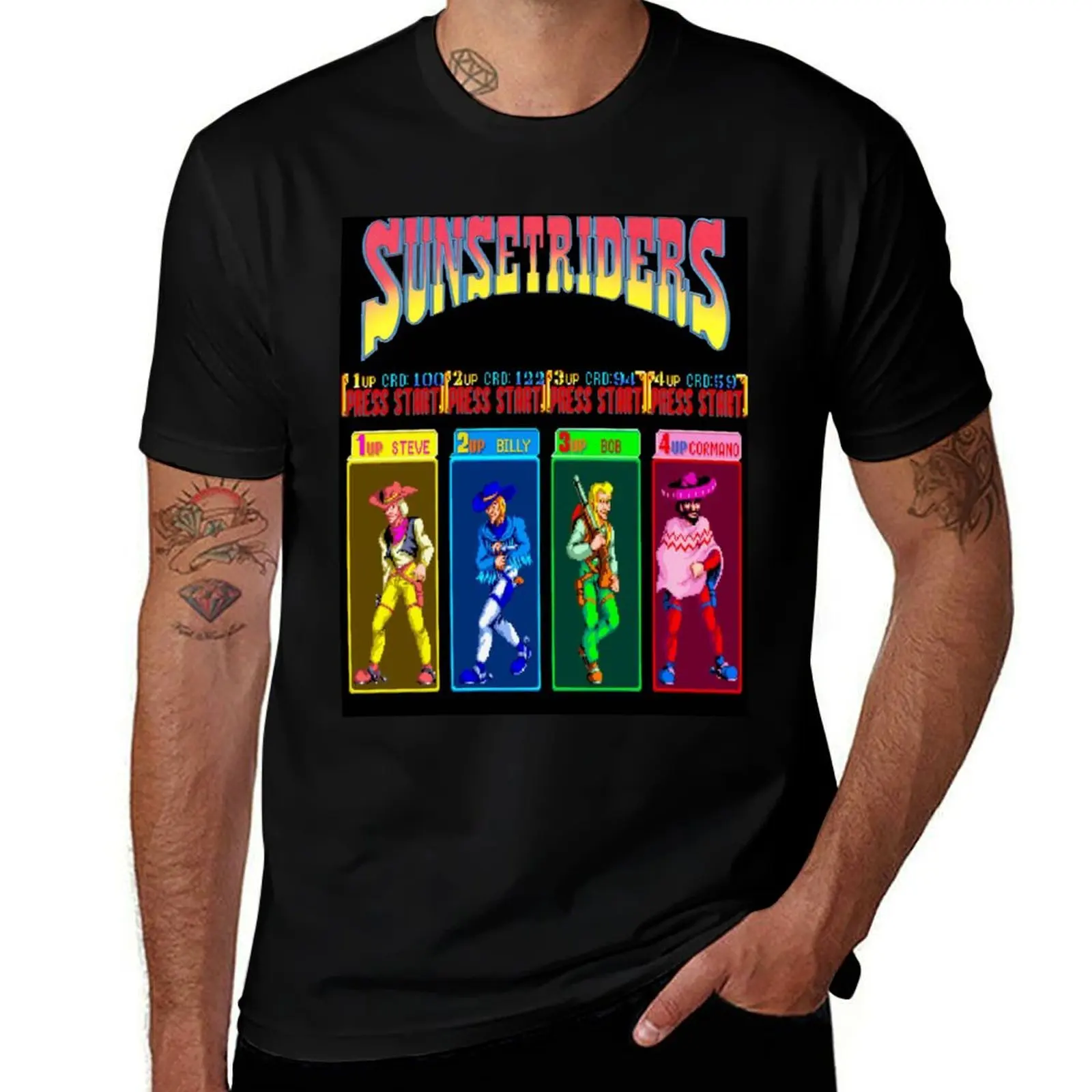 Camiseta con selección de personajes de Sunset Riders, camisetas de ...