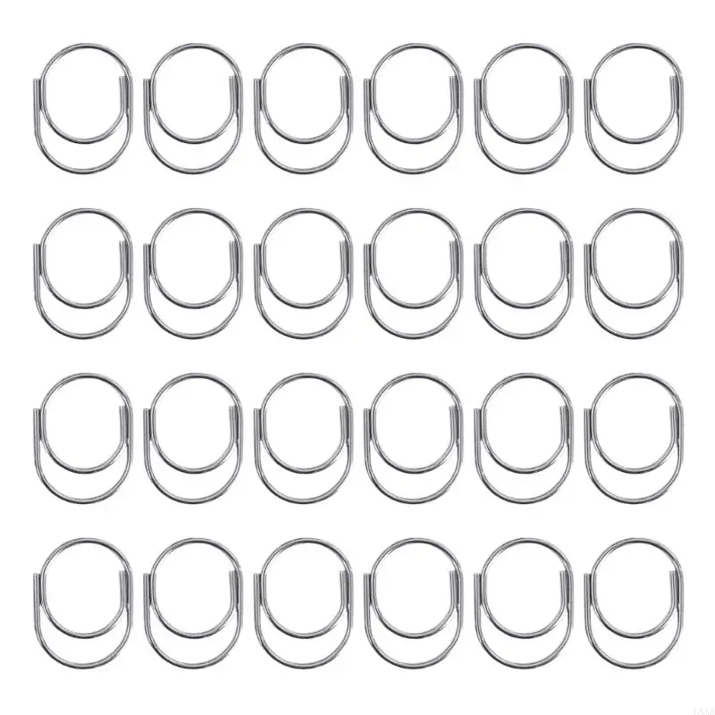 LXAA 24Pcs 다채로운 종이 클립 25x19mm 스테인레스 스틸 종이 클립 파일 클램프 책 페이지 마커 클립 사무실 학교