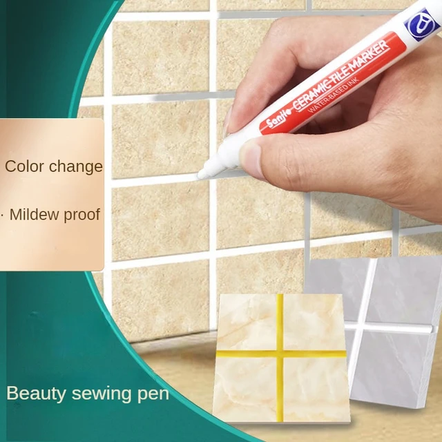 Waterproof Tile Marker Grout Pen Wall Seam Pen White/Beige Grout