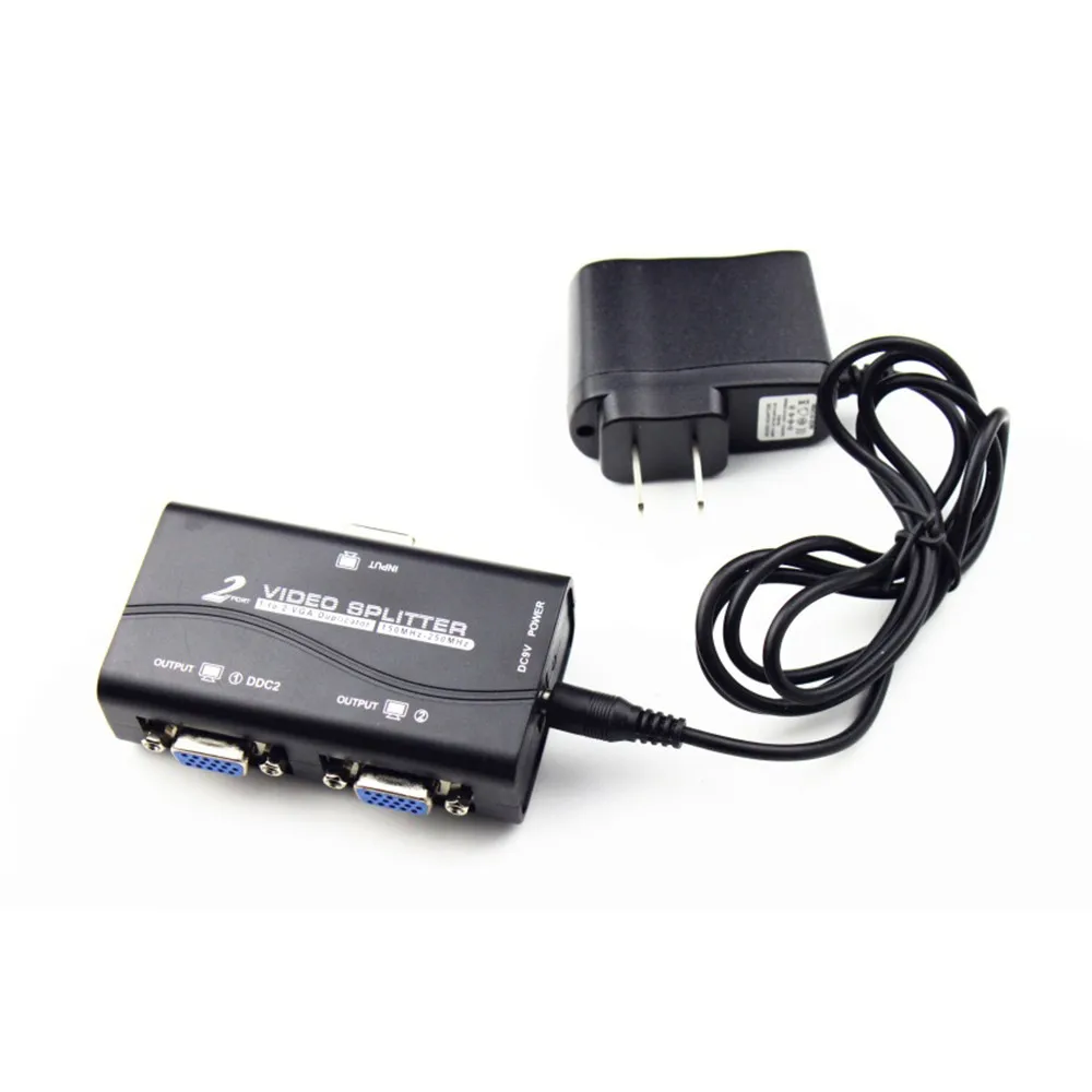 PC to Monitor Port VGA SVGA Video LCD Splitter Box Adapter w