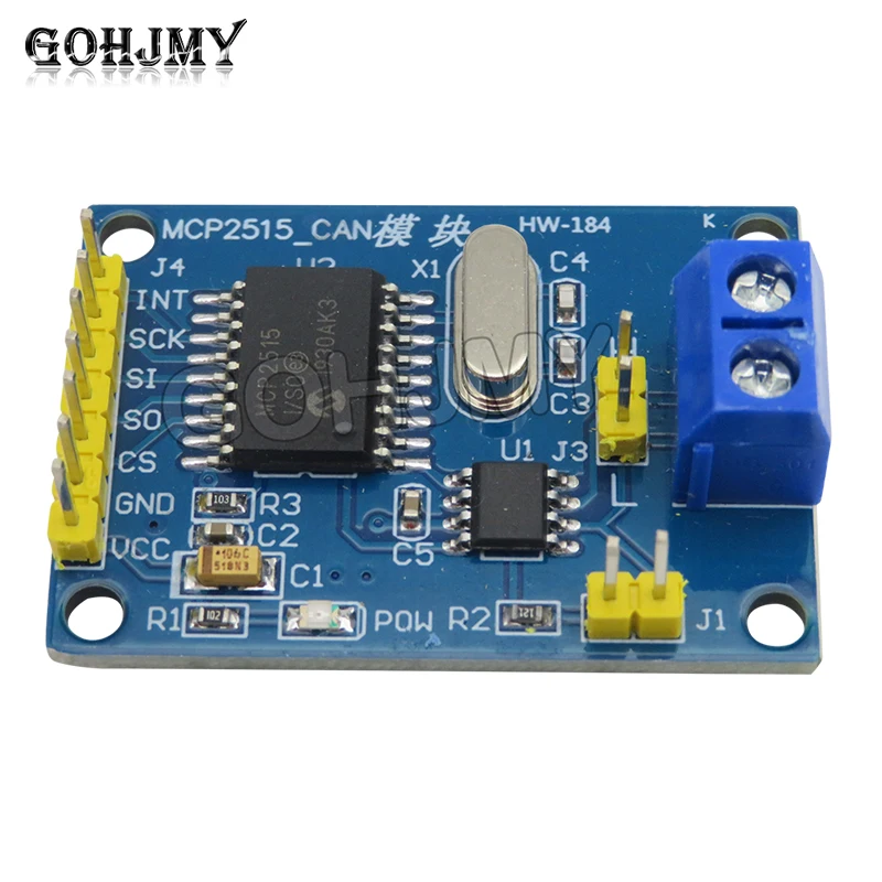 MCP2515 CAN bus module TJA1050 receiver SPI protocol 51 microcontroller program routine