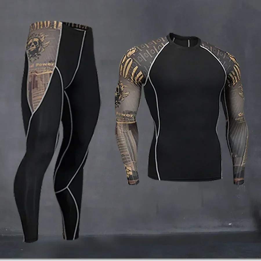 

Thermal Fitness Training Shirt Pants Clothing Underwear Compression Running Long Men's Men