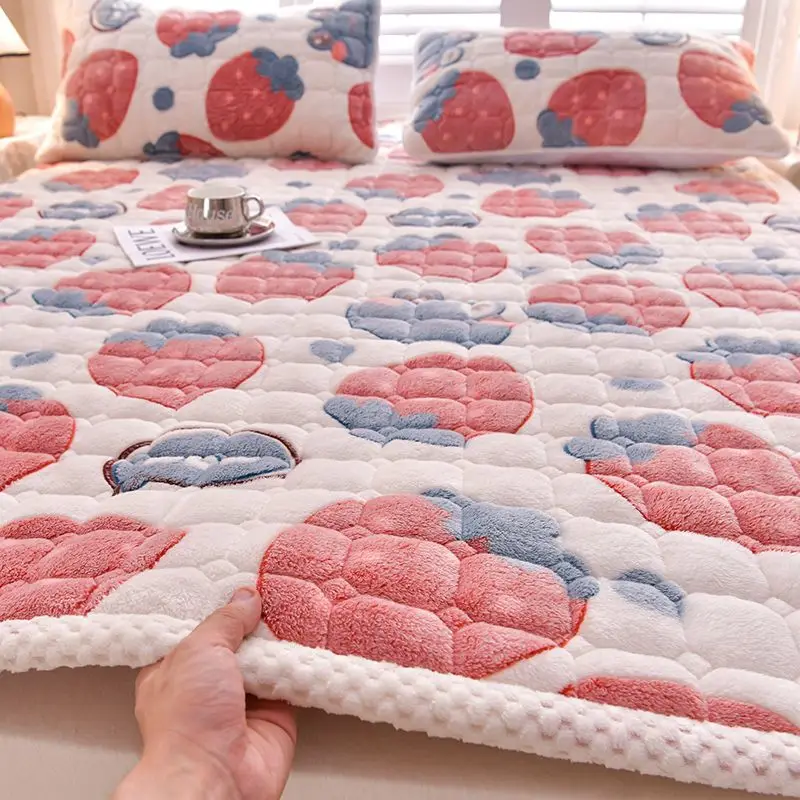 Bed Mattress Thickness Bedding Mat Tatami Mat Winter Warm Thick Soft Plush Mattress Breathable Student Dormitory