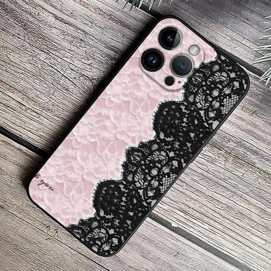 Elegant Retro Lace Art Phone Case - Stylish Protective Cover