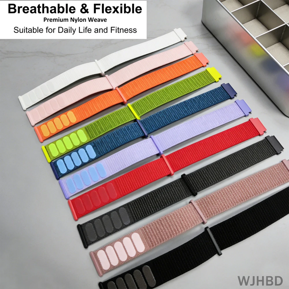 Versatile Nylon Watch Strap - 20mm/22mm, Breathable Loop Bracelet