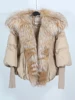 Loose Natural Real Fox Fur Collar Coat Thick New European Fashion White Duck Down Jacket Winter Women Warm Luxury Outerwear 4