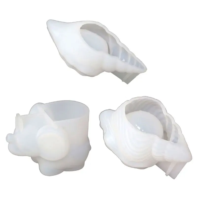 

Y4QE 3x Make Up Egg Stand Epoxy Resin Mould Conch Rack Silicone Moulds