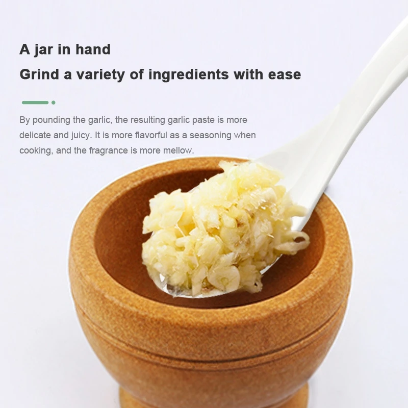 Mortar and Pestle Set Spice Grinder PP Grinding Bowl Set Garlic Crush Pot Kitchen Tool Herb Crusher Easy to Clean for Home Cook