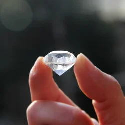 Rainbow Crystal Diamond Figurine - Jewel Glass Paperweight and Decorative Ornament for Home, Office, or Wedding Decor (Transparent)