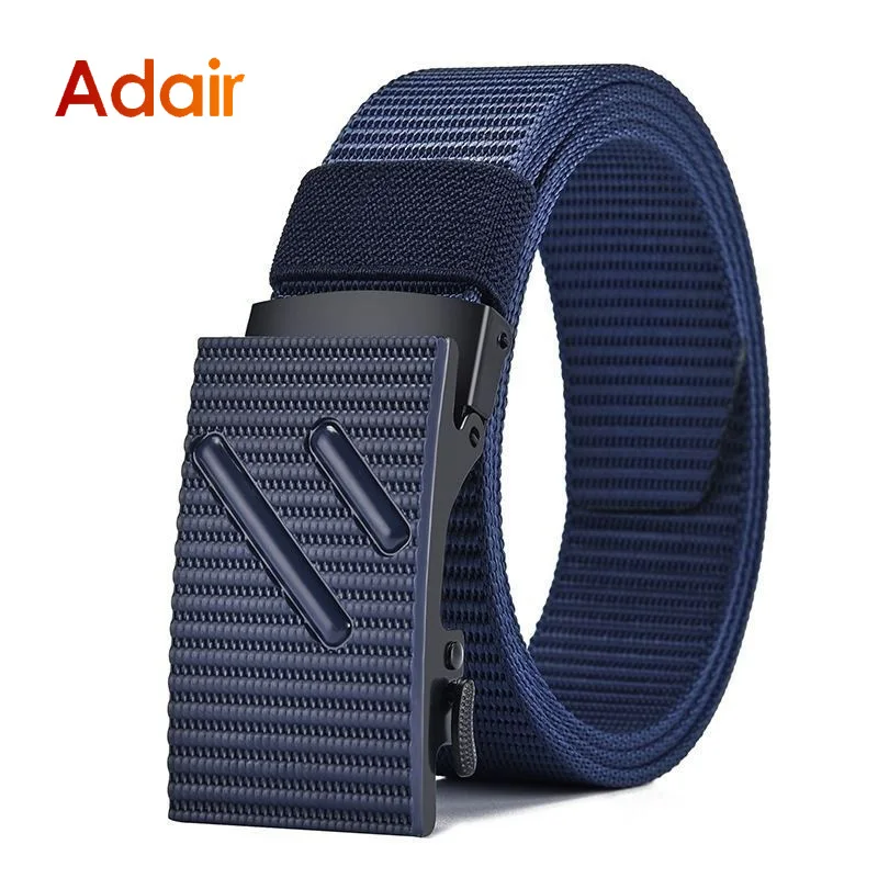 Automatic belt man Nylon Webbing Belts Army Tactical Military Casual Fashion Designer Canvas Jeans Belt Waist Fabric Strap HB090 fashionable men and women s five star automatic buckle waist belt 1200d nylon tactical training luxury designer work pants belt