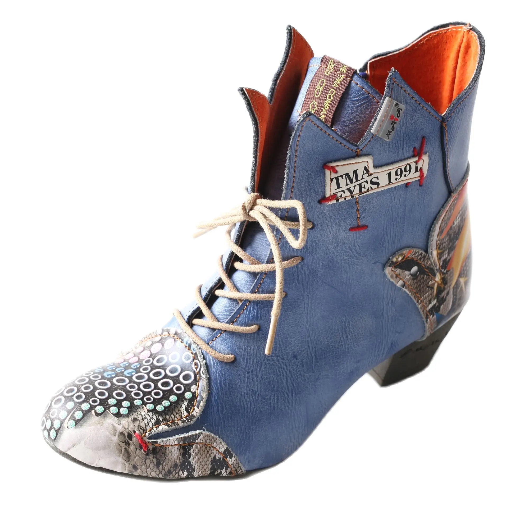 2024 New Style Women's Heeled Ankle  Breathable Inner Leather Boots