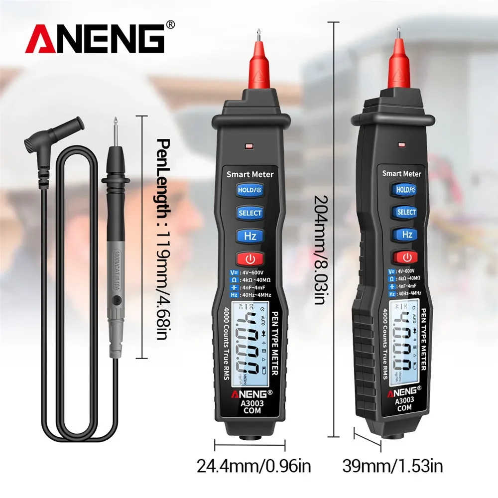 Digital Multimeter ANENG A3003 Digital Pen Multimeter Professional 4000 Counts Smart Meter with NCV AC/DC Voltage Resistance Capacitance Testers