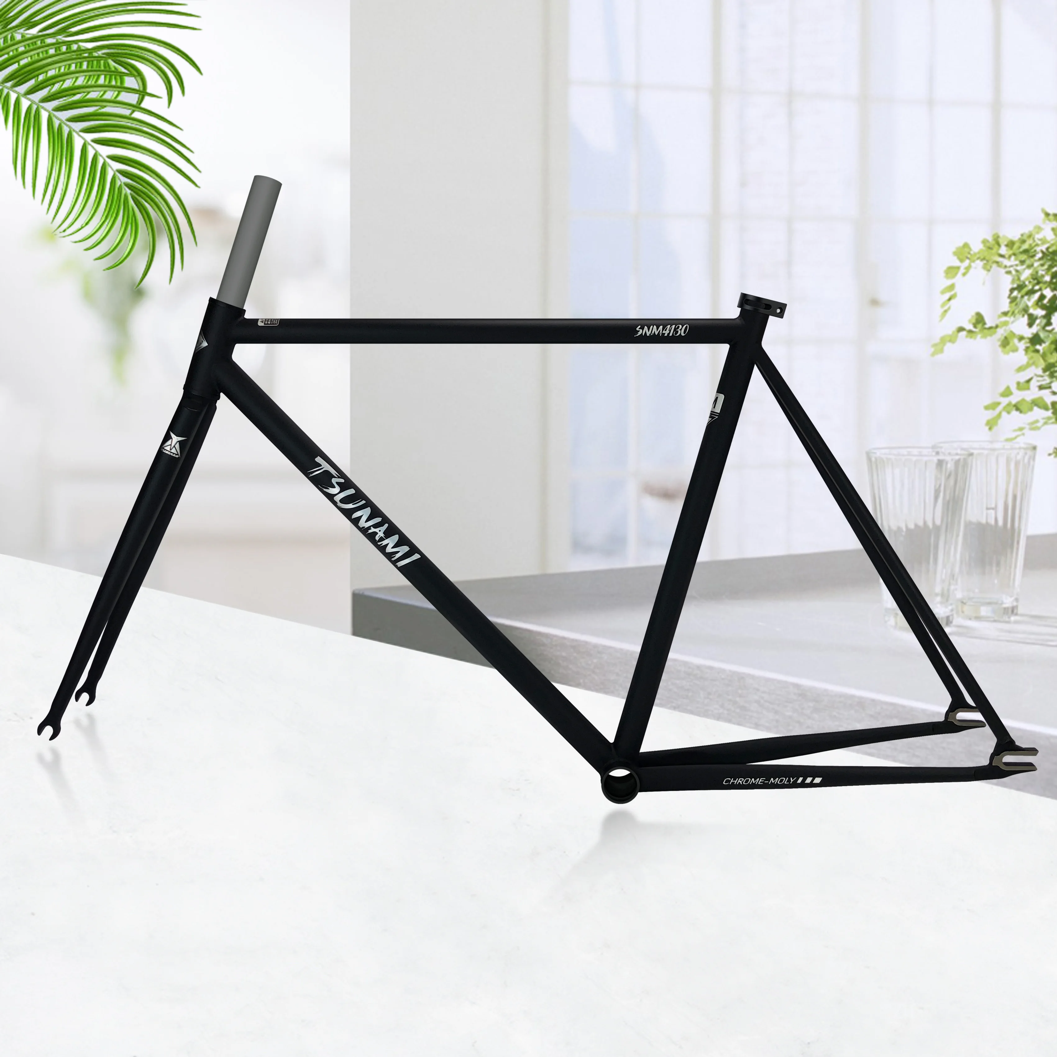 Tsunami SNM4130 Chromoly Fixed Gear Bike Frame Set 700C 52/55/58CM