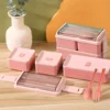 1pc-Lunch Box Thickened Plastic Divided Compartment Double Layer Meal Box Office Worker Bento Box Microwave Oven Available 2