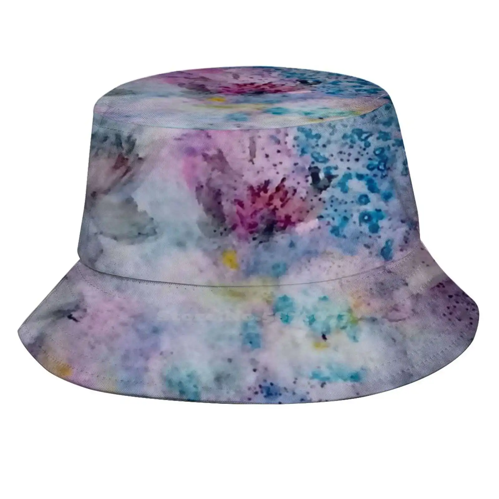 Iris Dreams Unisex Summer Outdoor Sunscreen Hat Cap Floral Blues Pinks Purple Ellen Kempers