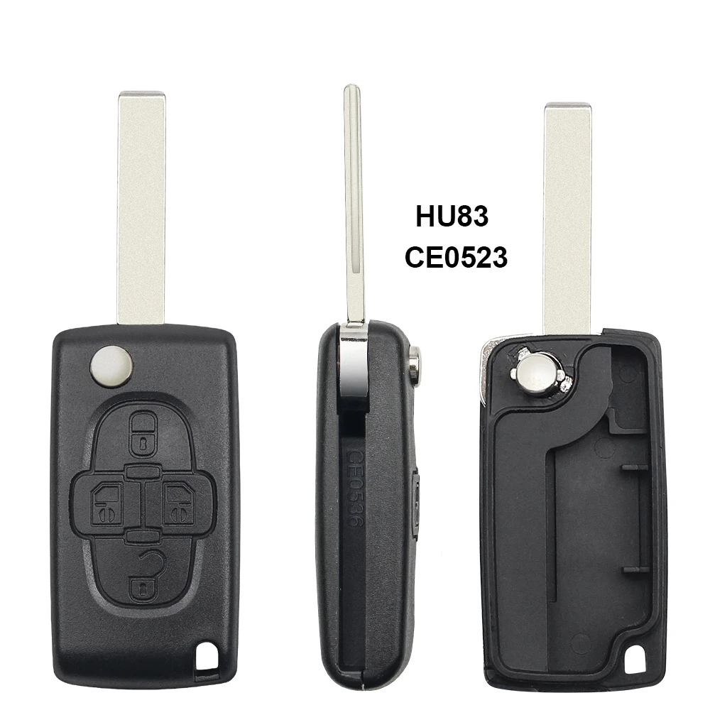 bosch spark plugs KEYYOU 4 Buttons Flip Floding Remote Key Fob Case Shell Fob For Peugeot 1007 For Citroen C8 Uncut Blade With Groove CE0523 msd spark plug wires Spark Plugs & Ignition Systems