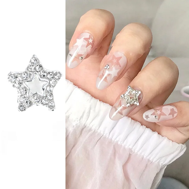 Alloy Star Nail Charms 10pcs 3D Stars Nail Gems Nail Rhinestones Shiny  Crystal Nail Art Charms Metal Nail Jewelry Nail Decor Rhinestones for Nails  Women Nail Designs Nail Accessories Nail Supplies Silver