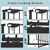 Triple Lock Door Walk Through Swinging Self Closing Security Ferrous Metal Dog Pet Small Dog Cat Suitable for Stairs Doorway 3
