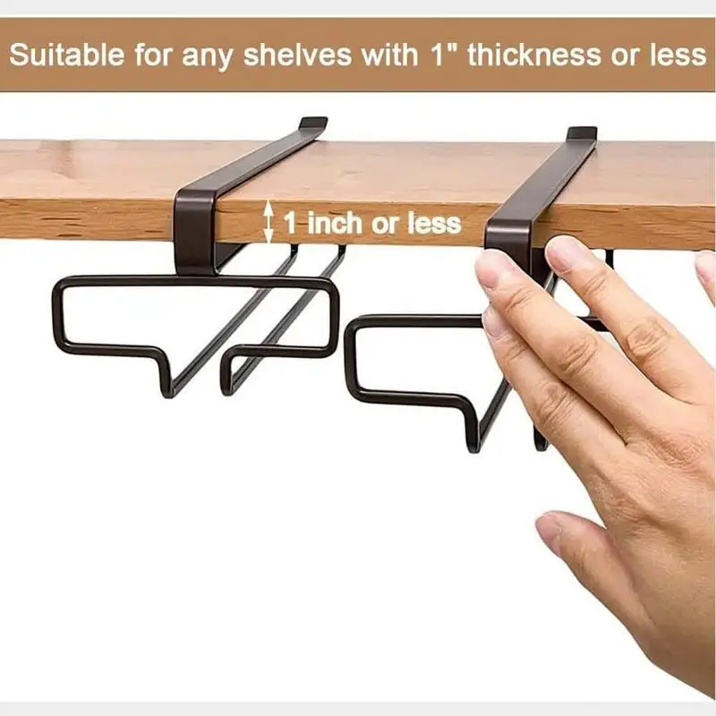 Hanging Punch-free Wine Glass Holder Household Under Cabinet Champagne Glass Storage Rack Shelf Kitchen Multi-purpose Organizer