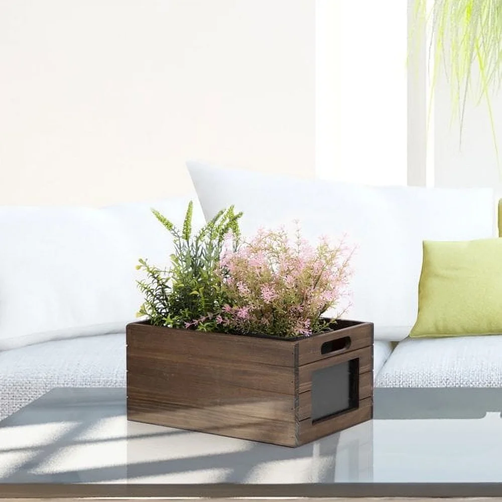 Wood Storage Crate with Chalkboard Label – Multi-functional Home Organizer 5