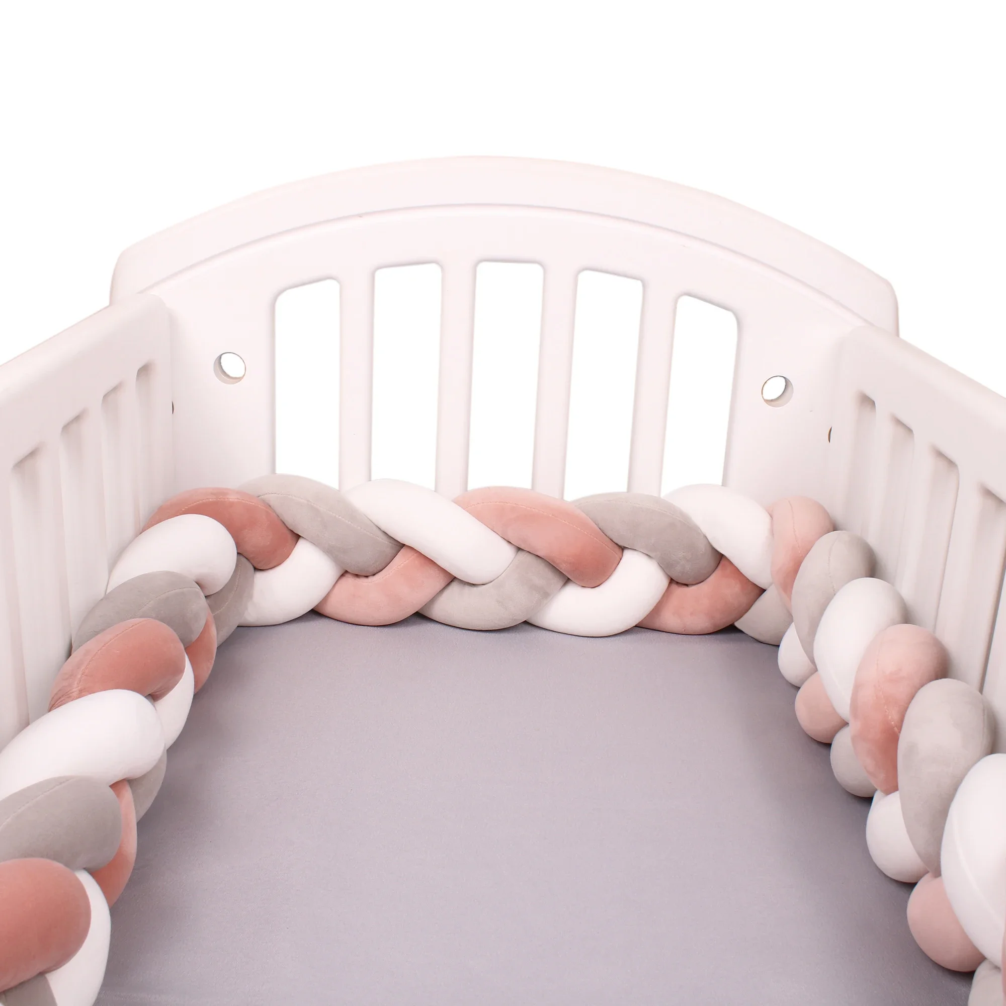 100cmBaby Bumper Bed Braid Knot Pillow Cushion Bumper for Infant Kids Crib Protector Cot Bumper Room Decor Anti-collision Bumper