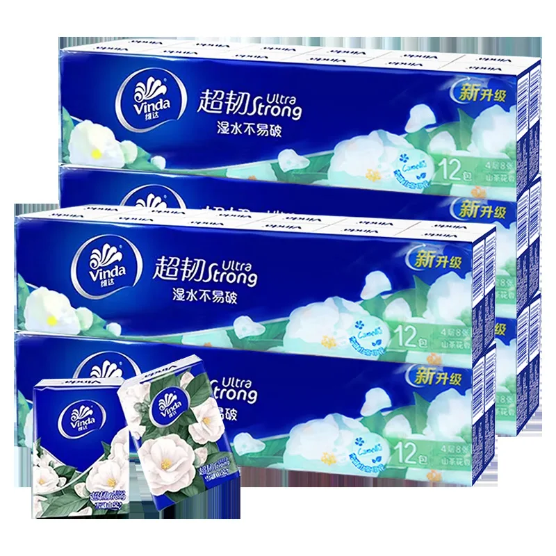 Vida Handkerchief Set 12/24 Piece Four Layer Thickened Small Bag Portable Toilet Paper Wettable Napkin Gift