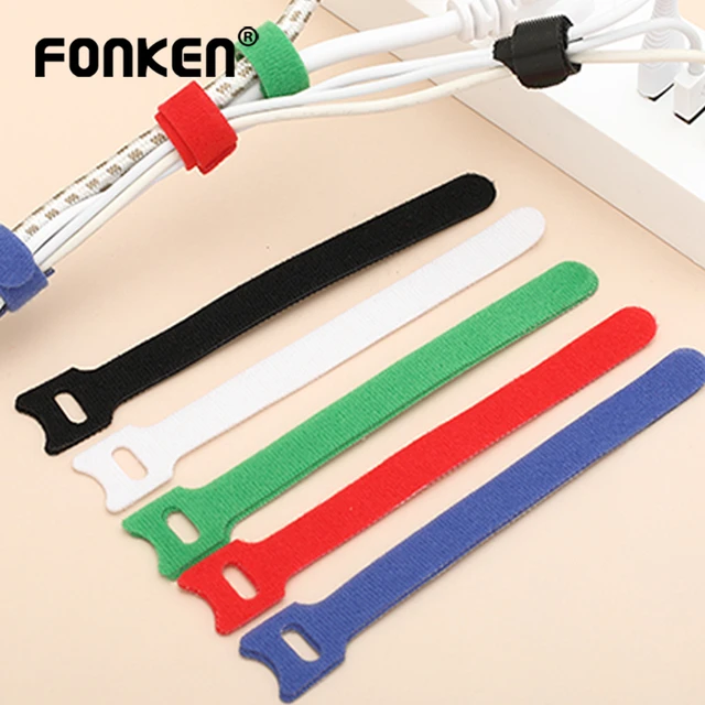 10/40Pcs Nylon Fastening Cable Ties Adjustable Cord Ties Cable Management  Straps Hook Loop Cord Organizer Wire Ties Reusable - AliExpress