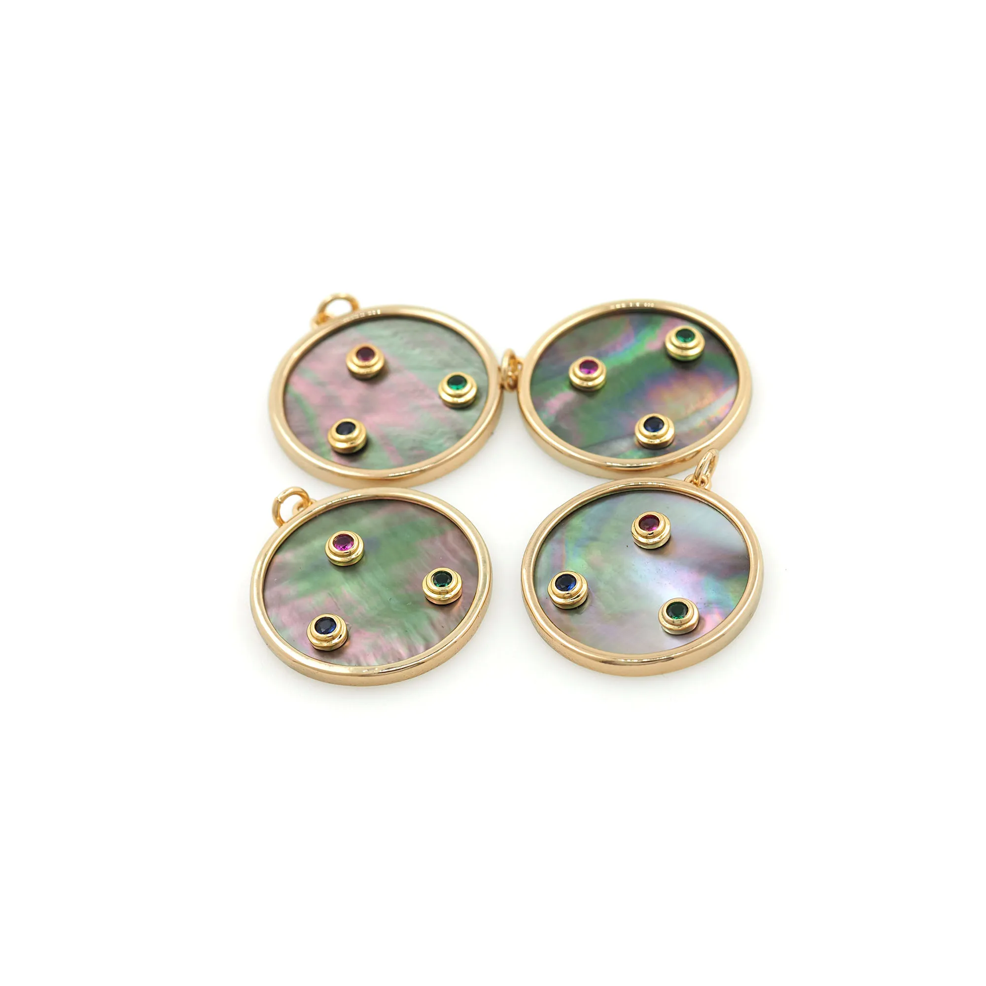 Disc Coin Pendant For Bracelet Necklace Jewelry Making Disc Accessories Cubic Zirconia Fashion Simple Jewelry Ornament