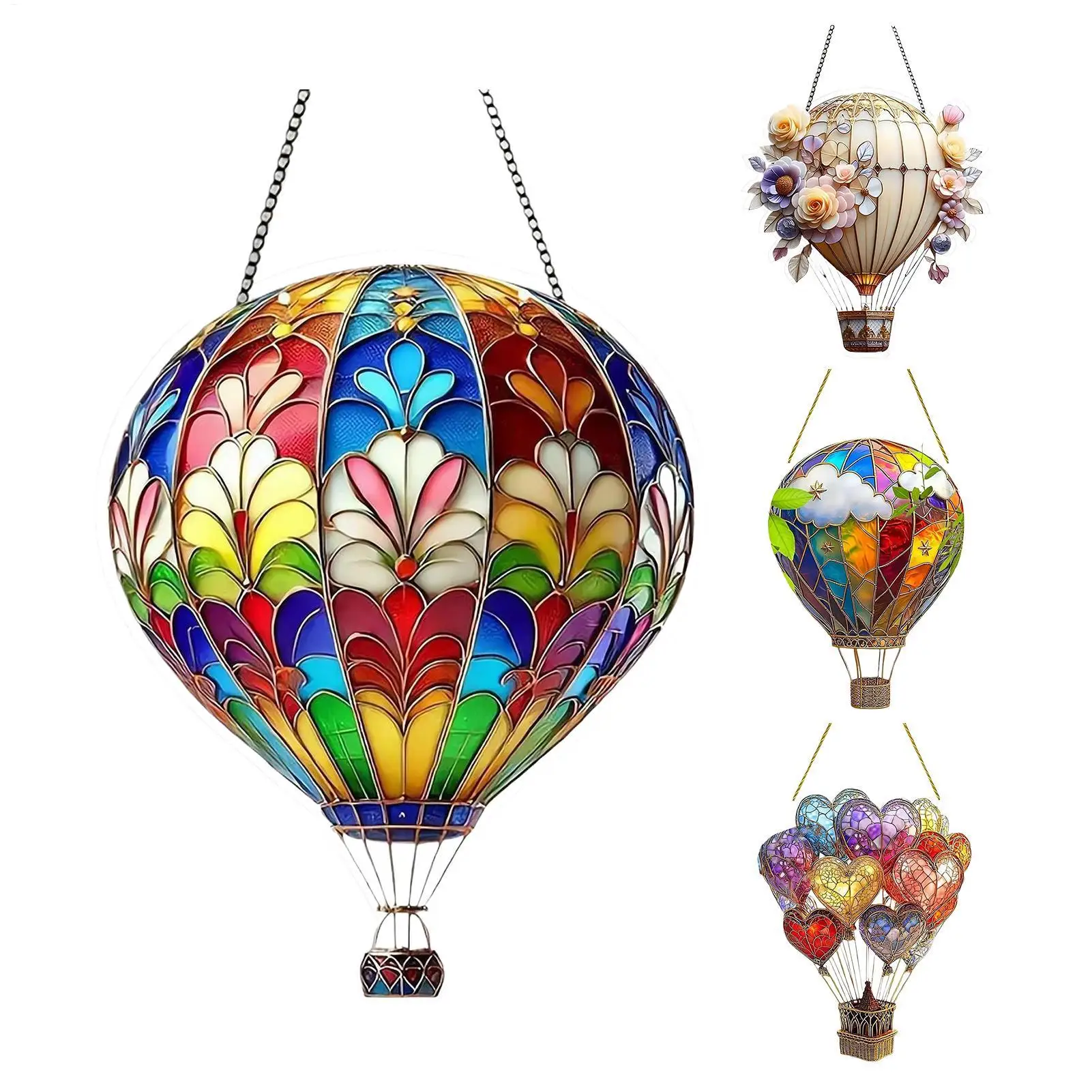 1pcs Hot Air Balloon Sun Catcher Acrylic Wall Hangable Colored Decor Indoor Window Decor Hangable Art For Indoor Outdoor