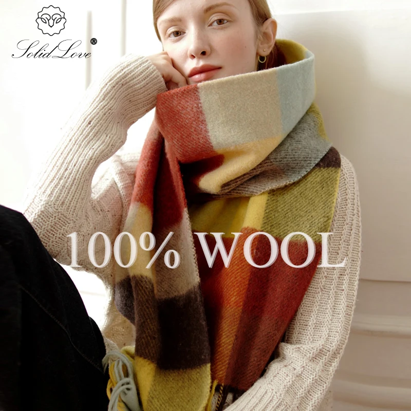 Luxury Plaid Wool Scarf Blanket Brand Cashmere Blend Cover Soft Wool Portable Warm Scarf Shawl Fleece Knitted Throw Blankets