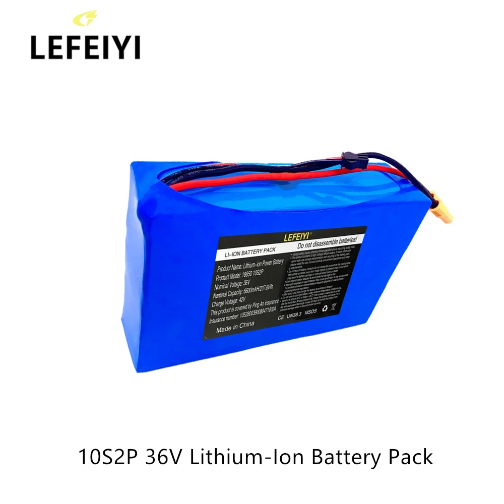 

LEFEIYI 10S2P 36V 8.8Ah Lithium Ion Battery Pack for Scooter, Ebike(XT60 SM 2P Plug)