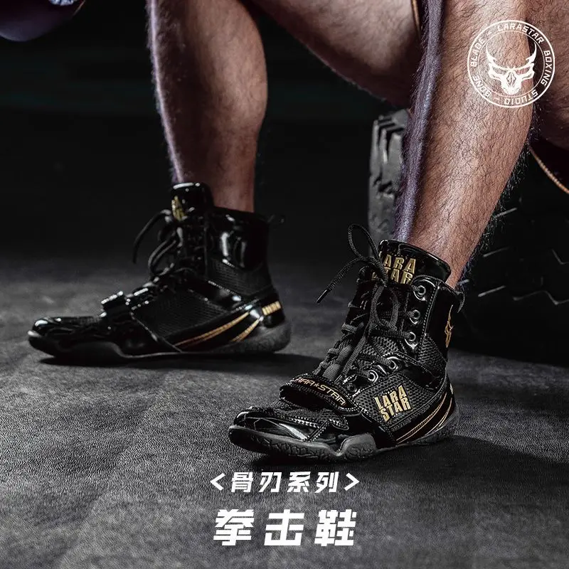 New Men's Large Size Wrestling Boots Men's Quality Fighting Shoes Boxing Shoes Breathable Fitness Trainers