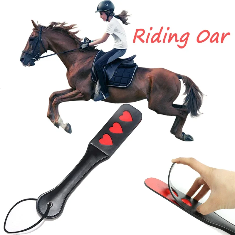 Portable Soft Handle Horse Riding Paddle PU Leather Outdoor Game Durable Anti-Slip Horse Whip Horse Racing Practice Tool