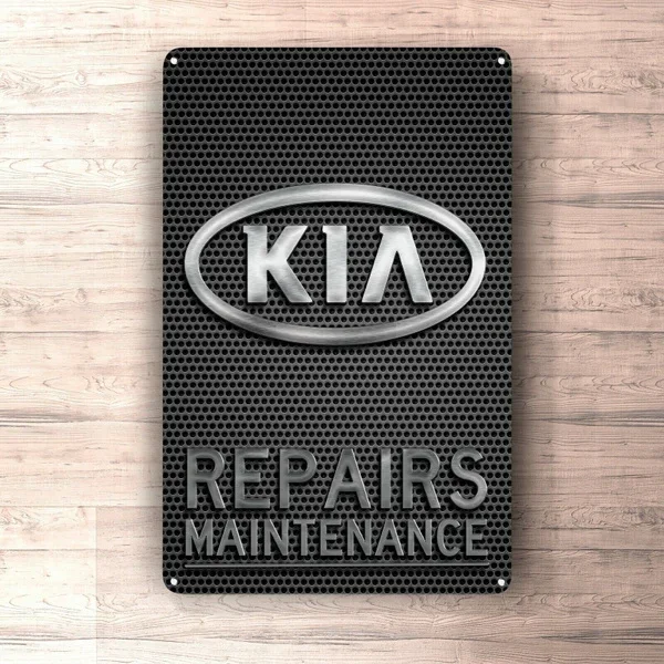 

Flat Metal Poster Tin Sign (Not 3D) - Kia Repairs Maintenance Sign Metalsign for Garage, Man Cave