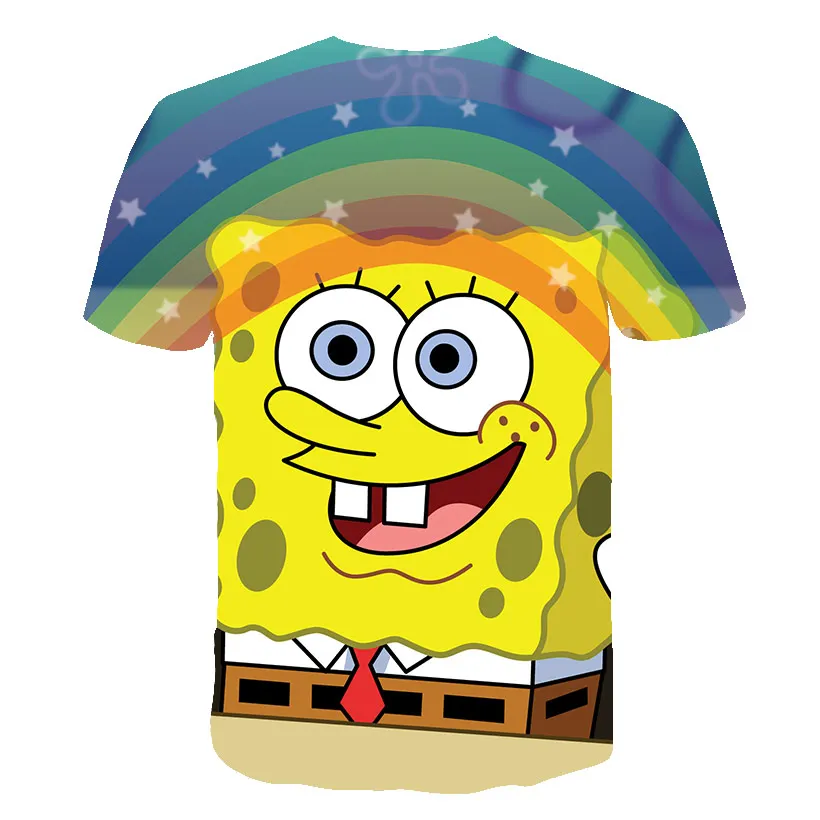 baby pink cotton t shirt Children's T-shirts baby clothes Kid boys girls SpongeBobs casual tops, Japanese anime cartoon games casual hip-hop style t shirt toddler girl	