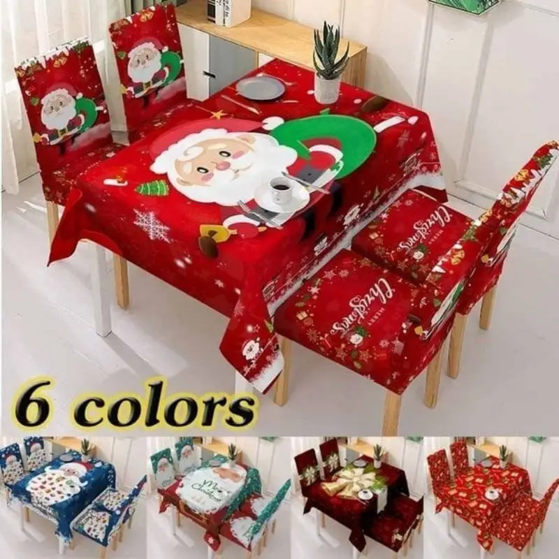 ChristmasTableclothChairCoverDecorationWaterproofPolyester