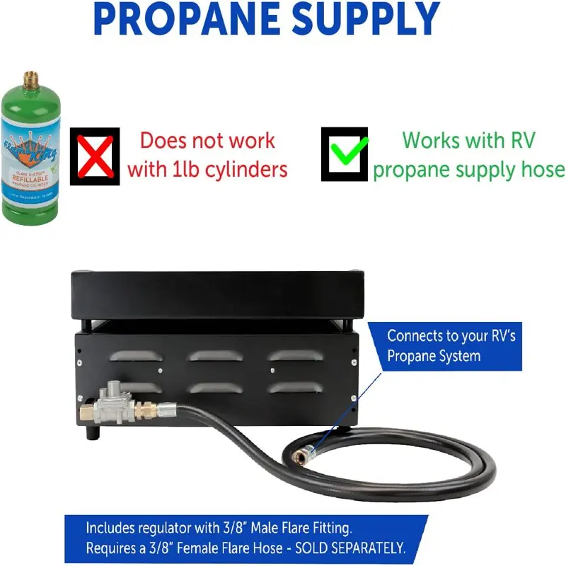 17 LP Griddle with Small Regulator for RV 