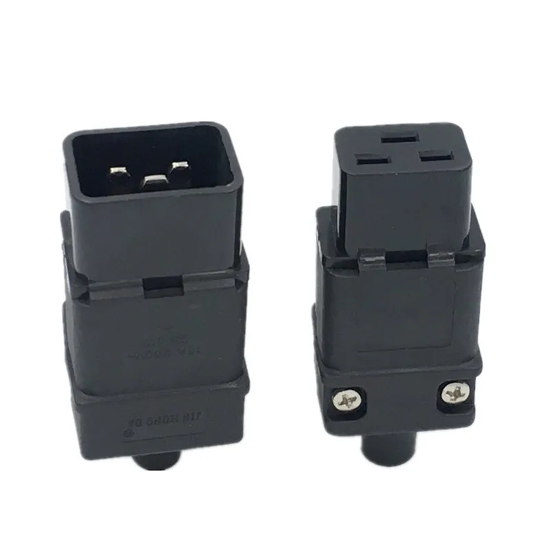 ce 250v 16a C19 C20 female male 3 sprong AC PDU UPS power outlet wired electrical Receptacle AC socket plug