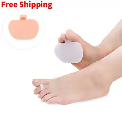 2Pcs=1Pair Gel Pad Separator Corrector Forefoot Foot Pads Shoes Insoles Insert Metatarsal Toe Shoes Woman Foot Care Pedicure