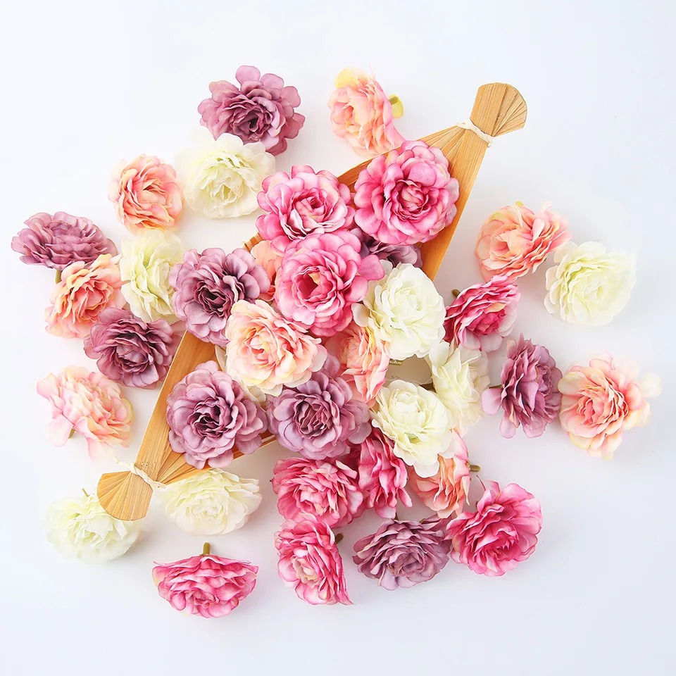 Jaczora 20 teste di fiori artificiali verdi, mini fiori