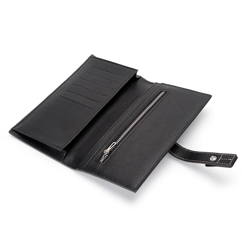 Draw long multi card slot large capacity women's money collet layer leather handbag contrast leather wallet women's handbag