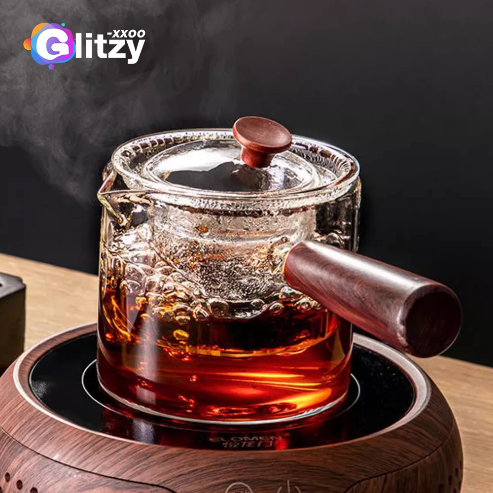 Glass Teapot Mini Tea Kettle High Borosilicate Flower Filter Tea Pot Heatable for Fire Stove Chinese Tea Ceremony Tea Maker Tool