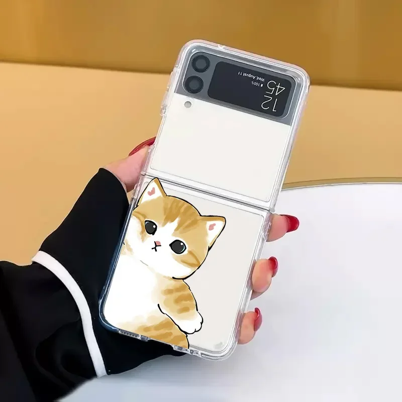 Cute Cat Couple Transparent Paired Phone Case