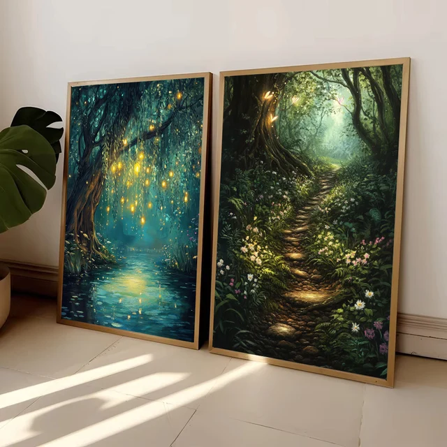Rustic Wildflower Landscape Poster 4