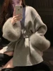 UCXQ Elegant OL Office Lady Overcoats Fur Patchwork Long Sleeve Woolen Coat Beautiful Women's Clothing Jacket Autumn 2025 Spring 4