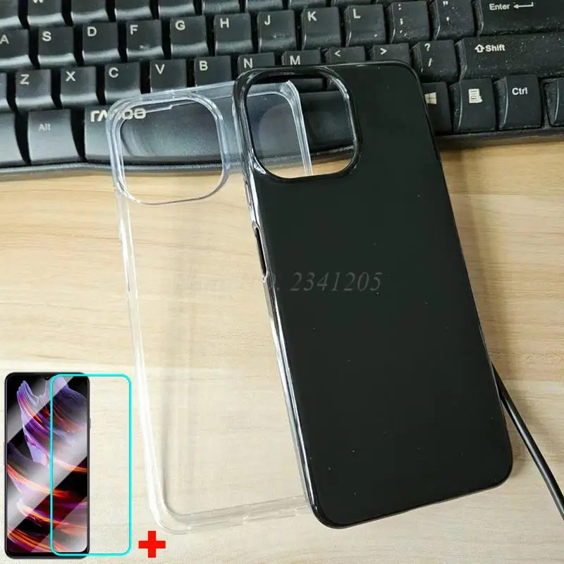 Schermo 6.58 Pollici KJYF Custodia Cover Per Cubot P80 + Vetro Temperato, Transparent Vetro Temperato 9H Protettivo