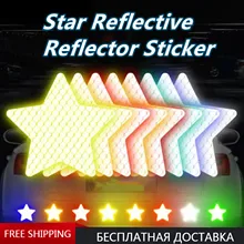 

6PCS Car Reflective Reflector Sticker Self Adhesive Star Safety Warning Tape for Car Truck Motorcycle Helmet Stickers Accessorie