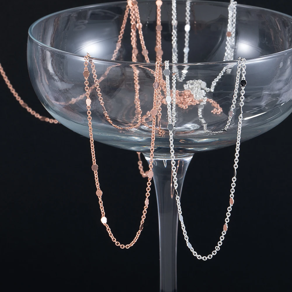 10 Meter, 2 Meter, 1 Meter, modische Paillettenkette für Armbänder, Halsketten, Kupferketten, Schmuckherstellung, Komponenten, Basteln, DIY-Ergebnisse – Detail 3