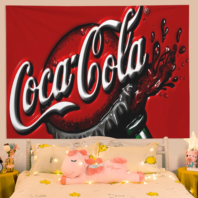 

Cocas Cola Wallpaper Tapestry Wall Hanging Decoration Home Decor Headboards Anime Tapestries Room Kawaii Aesthetic Bedroom the